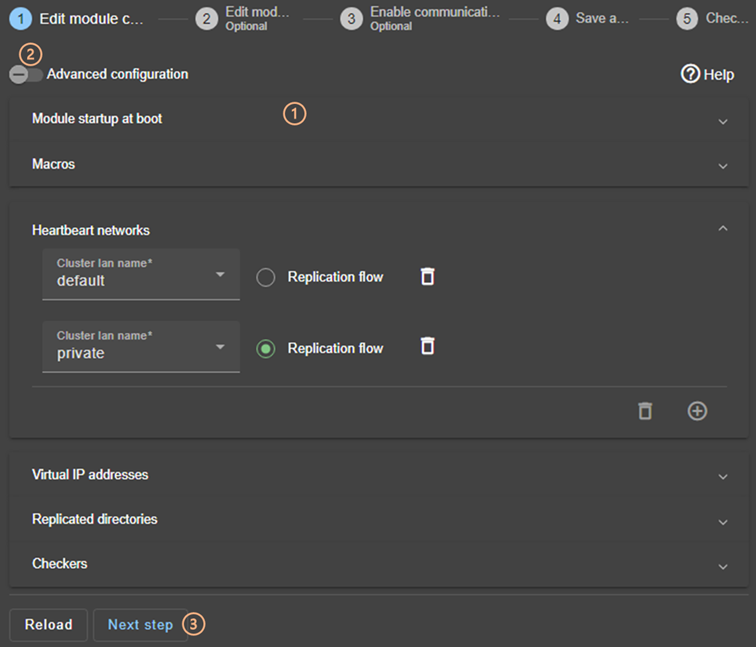 SafeKit web console image
Edit the module configuration using the module configuration wizard