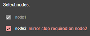 SafeKit web console image
Situation where the node cannot be selected, in the module configuration wizard, because the module is running