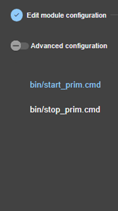 SafeKit web console image
Edit start_prim script of a mirror module, using module configuration wizard